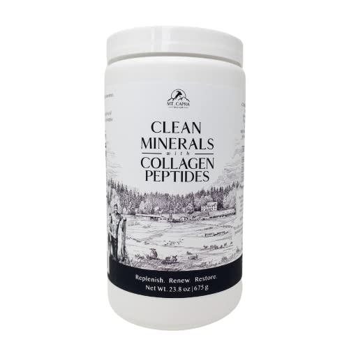 MT. CAPRA SINCE 1928 Clean Minerals with Collagen Peptides | Delicious Whole Food Minerals from Goat Milk Whey and Grass Fed Type I and III Collagen Peptides, 10 G Protein - Unflavored 675 G