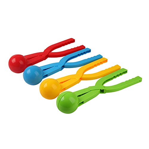 Grneric Snowball Maker Clip 4PCS Snowball Maker Tool with Handle for Snow Ball Fights, Snow Toys Kids Winter Outdoor Toys Snow Ball Clip Snow Games for Kids