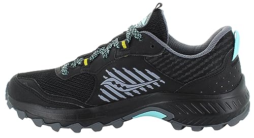 Saucony Women's Excursion Tr15, Black/Mint/Yellow, 8 M