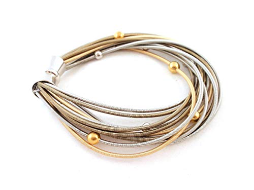 The Island Pearl Stainless Steel Piano Wire Bracelet