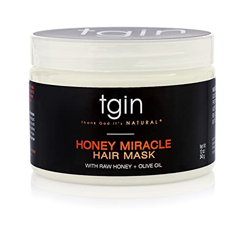 tgin Honey Miracle Hair Mask for Natural Hair - 12 oz - Dry Hair - Curly Hair - Type 3c and 4c hair - Deep Conditioner