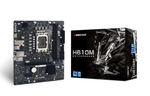 Biostar Motherboard H610MH (Intel LGA 1700) Micro ATX Black