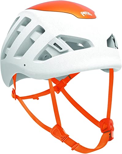 Petzl - Sirocco, Ultra-Lightweight Climbing and Mountaineering Helmet, White/Orange, Medium/Large