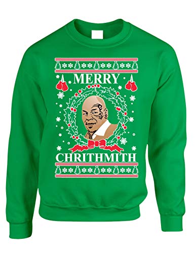 ALLNTRENDS Adult Sweatshirt Merry Christhmith Tyson Ugly Xmas (XL, Irish Green)