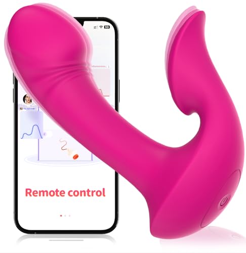 Women Clitoral Vibrator Toy for Woman-Clitoral G-Spot Vibrator with APP Remote Control,Wearable Thrusting Dildo Clitoris Stimulator with 10 Vibrations Panty Vibrator for Women Gifts Personal Massager