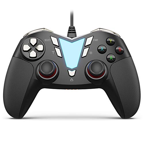 IFYOO PC Steam Game Controller, ONE Pro Wired USB Gaming Gamepad Joystick Compatible with Computer/Laptop(Windows 10/8/7/XP), Android(Phone/Tablet/TV/Box), PS3 - [Black&Silver]