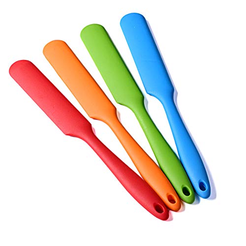 Grade Silicone Spatulas, 8.5-Inch Heat-Resistant Baking Spatula, Non-Stick One-Piece Seamless Design, Solid Stainless Steel Core Technology (4pcs)) (Strip spatula)
