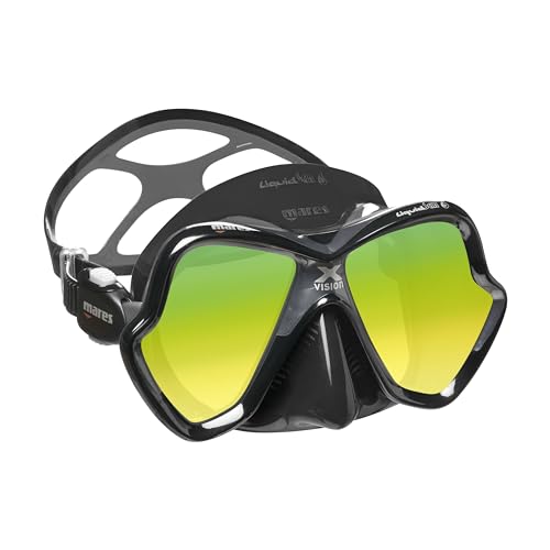 Mares X-Vision Ultra Liquid Skin Dive Mask, Black/Gold Mirrored Lens