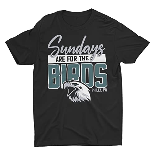 SUNDAYS ARE for The Birds Philly PA Classic Vintage Style Unisex Adult T-Shirt, Dri-Power Moisture Wicking, Made in USA! (as1, Alpha, x_l, Regular, Regular, Black, X-Large)