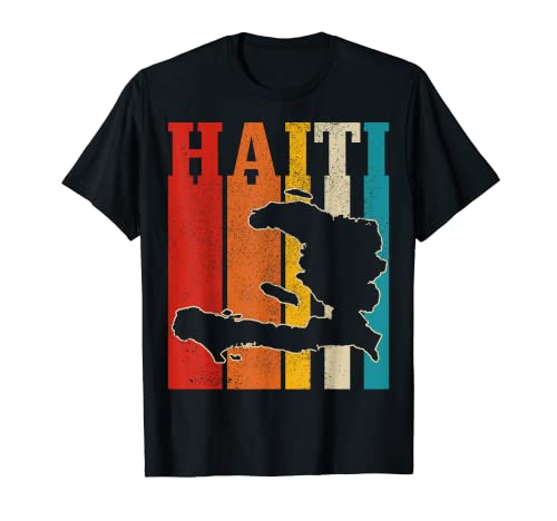 Haiti Vintage Haitian Pride Island Map Vintage Haiti T-Shirt