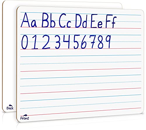 Scribbledo Double Sided Whiteboard Lined Dry Erase Board for Kids Ruled Writing Board Handwriting Practice Small White 9x12 Dry Erase Board with Lines Education Teacher Supplies