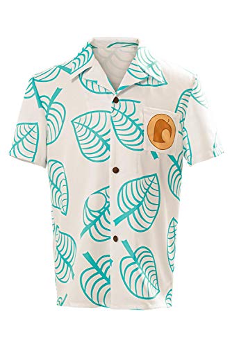 Unisex Animal Nook Tom Shirt Cosplay Costume Short Sleeve Button up Tops,Mens,XXLarge