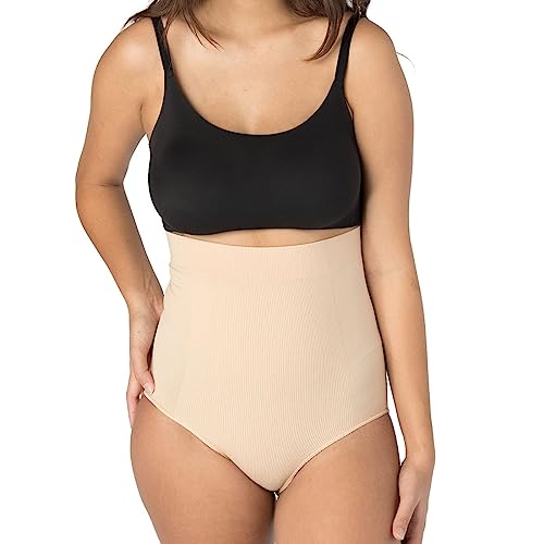 UpSpring Post Baby Panty Postpartum Care | High Waist | Postpartum Underwear to Support, Slim, and Smooth After Baby (Nude - S/M)