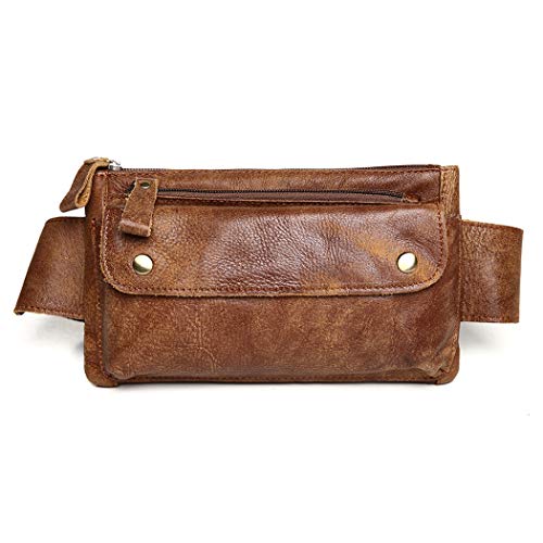 Genuine Leather Waist Bag Vintage Crossbody Fanny Pack Bum Bag for Sport Hiking Traveling Climbing
