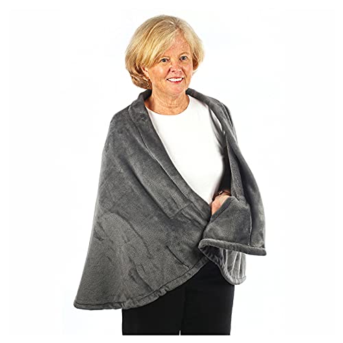 Granny Jo Products womens Granny Jo Products Cape, Grey, Small/Medium Fleece Jacket, Grey, Small-Medium US