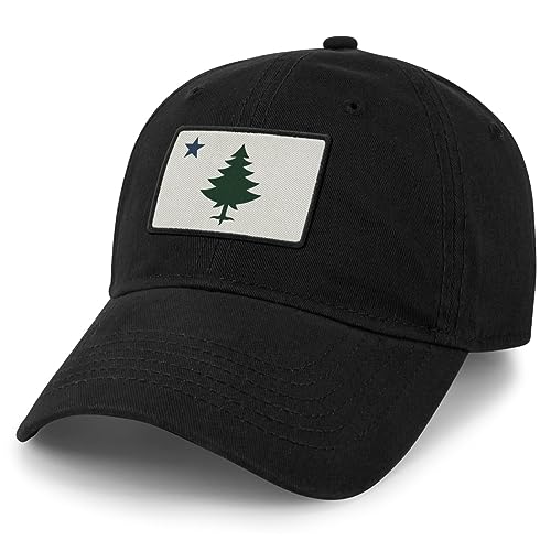 Vintage Maine Flag Dad Hat Black