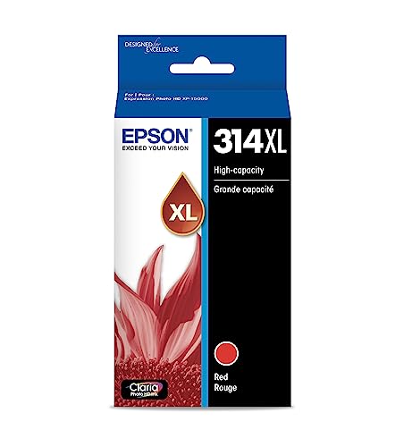 EPSON 314 Claria Photo HD Ink High Capacity Red Cartridge (T314XL820-S) Works with Expression Photo XP-15000