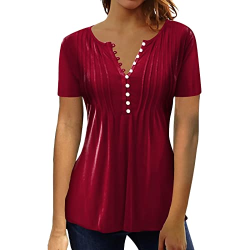 4Th of July Shirts Oversized T Shirts for Women Plus Size Tunic Tops for Women V Neck T Shirts Army Shirt Vintage Graphic Tee Loose Workout Tops for Women Tops for Women Red XXL