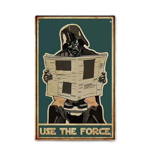 Vintage Metal Tin Sign Use The Force Funny Toilet Restroom Home Bar Club Outdoor Street Garage Wall Decor Art 8x12inch