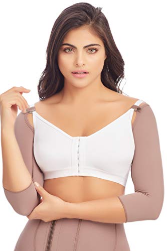 Delié by Fajas D'Prada Comfort Surgical Sleeves Post-Op and Surgical Support, Cocoa, L