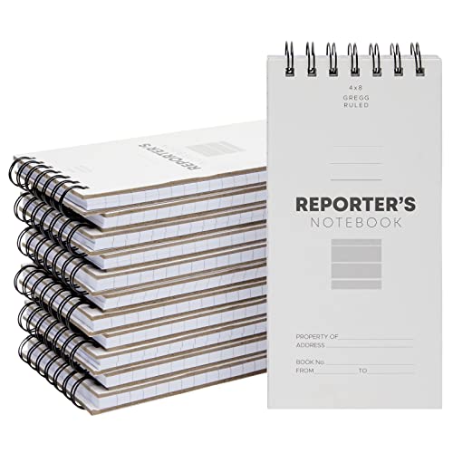 Juvale 12 Pack Reporters Notebook, Spiral Note Pad for Journalist, Detective (70 Sheets/140 Pages Per Book, 4x8 in)