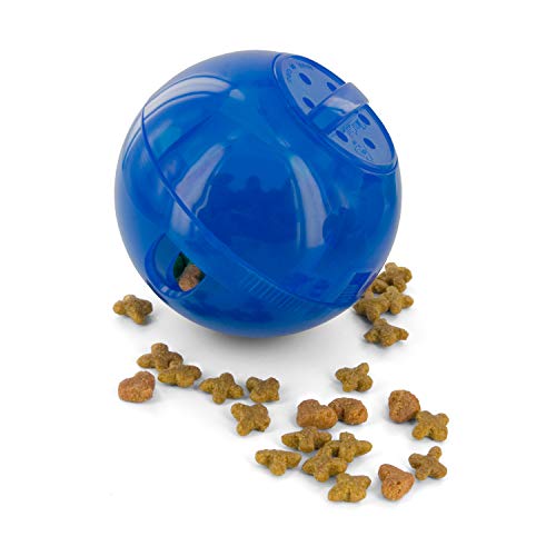 PetSafe SlimCat Meal-Dispensing Cat Toy, Great for Food or Treats, Blue, for All Breed Sizes, Color
