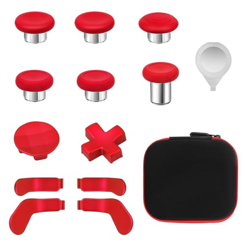 Accessories for Xbox One Elite Series 2 Controller(Model 1797), Metal Thumbsticks Replacement Parts Kits Compatible with Xbox Elite Wireless Controller Series 2 Core(Red)