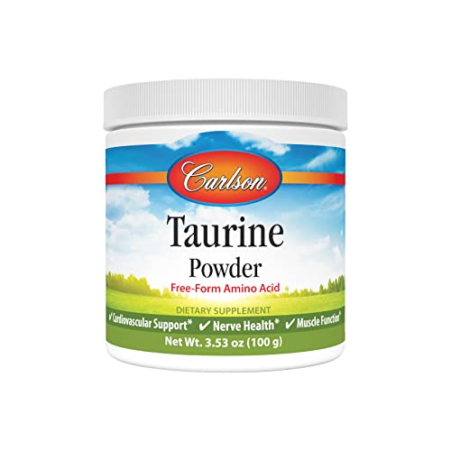 Carlson - Taurine Powder, Free-Form Amino Acid, Support, Nerve Health & Muscle Function, 100 Grams