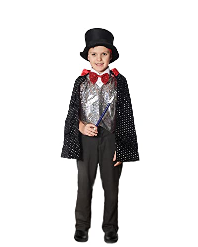 Marvin's Magic - Magician Dress Up - Magical Costume & Props - Magic Wand - Magic Hat - Role Play - Colouring Book - Waistcoat & Cape