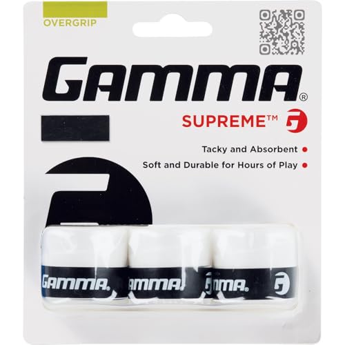 GAMMA AGSO10 Supreme Overgrip White, 3 pack