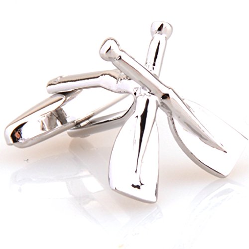 MRCUFF Paddles Oars Crew Rowing Pair Cufflinks in a Presentation Gift Box & Polishing Cloth