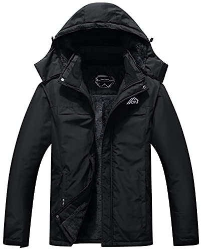 OTU Men's Waterproof Ski Jacket Snowboarding Windbreaker Warm Winter Hooded Mountain Snow Coat Medium