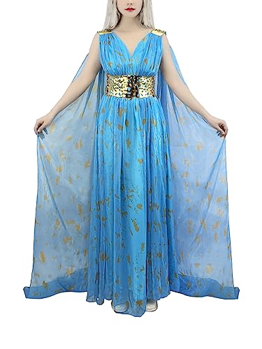 Nodkim Dragon Queen Costume Chiffon Dress Halloween Cosplay For Women-Small
