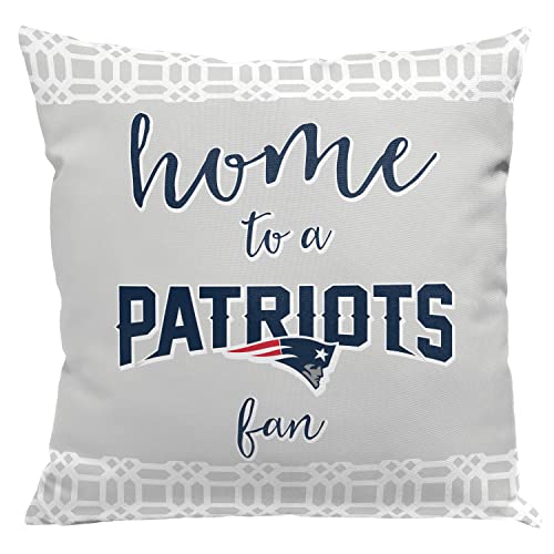 Northwest NFL 2 Piece Sweet Home Fan Throw Pillow Cover 18 X 18, New England Patriots