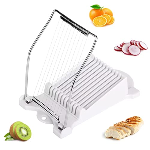 Qaxlry Slicer, Multipurpose Luncheon Meat Slicer with Stainless Steel Wire Cuts 11 Slicers for Banana, Egg, Cheese, Soft Food and Ham