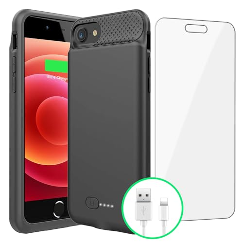 BOPPS Battery Case for iPhone 8/7/6s/6/SE(2022/2020) (3rd and 2nd Gen), Powerful 6000mAh Ultra Slim iPhone Charging 360°Protection Rechargeable Extended Battery Charger Case