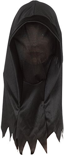 Star Power Ghoul Hood Halloween Costume Full Over Head Mask, Black, One-Size