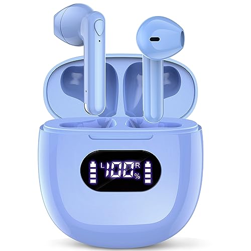 Wireless Earbuds, Bluetooth Headphones V5.3 Wireless Earphones, 48H Playtime LED Power Display & Wireless Charging Case, HiFi Stereo Bass IPX7 Waterproof Ear Buds Built-in Mic for Workout Office