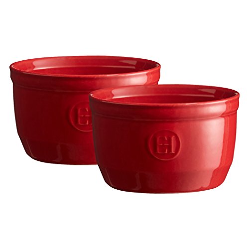 Emile Henry Made in France 8.5 oz Ramekin (Set of 2), 4' by 2'5', Burgundy Red