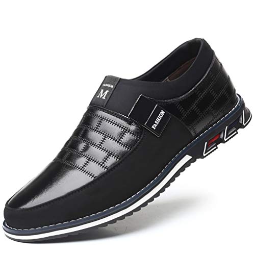 COSIDRAM Men Casual Shoes Sneakers Loafers Walking Shoes Lightweight Driving Business Office Slip on Black 12