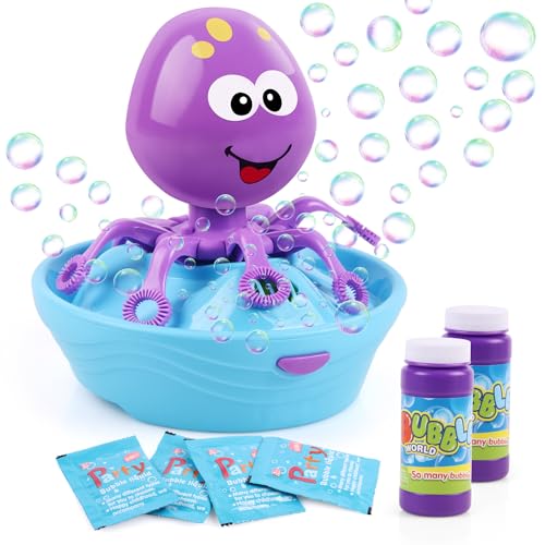 Duckura Bubble Machine for Toddlers 1-3, Toddler Girls Toys, Octopus Bubbles Blower Maker for Kids Outside Outdoor Game Play, Christmas Party Birthday Gifts Toy for Boy Girl 3+ Years (Purple)