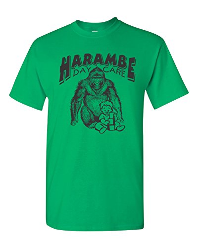 Jacted Up Tees Harambe Day Care Gorilla Men's T-Shirt - 3XL Irish Green (1506)