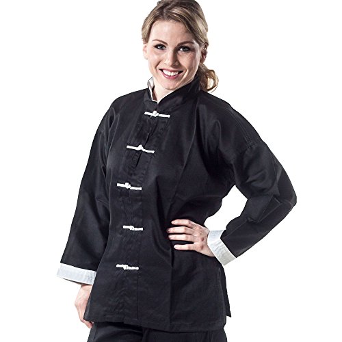 Tiger Claw Kung Fu (Kungfu) Uniform 100% Cotton White Cuff Style (Top Only) - (8)