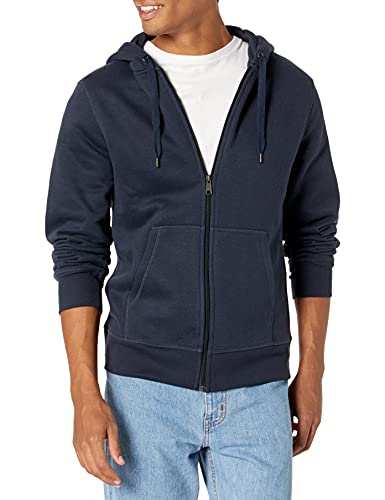Amazon Essentials Men's Full-Zip Hooded Fleece Sweatshirt (Available in Big & Tall), Navy, Large