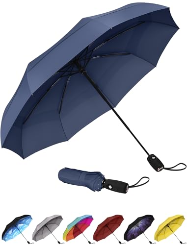 Repel Umbrella Windproof Travel Umbrellas for Rain - Easy Auto Open Close, Durable & Compact Umbrella, Strong Fiberglass Frame, Waterproof Canopy - Backpack, Purse, Portable Umbrella for Travel
