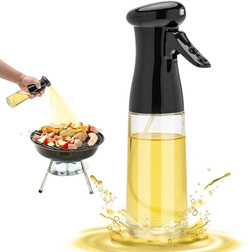 Honbuty Olive Oil Sprayer for Cooking - 200ml Glass Oil Dispenser Bottle Spray Mister - Refillable Food Grade Oil Vinegar Spritzer Sprayer Bottles for Kitchen, Air Fryer, Salad, Baking