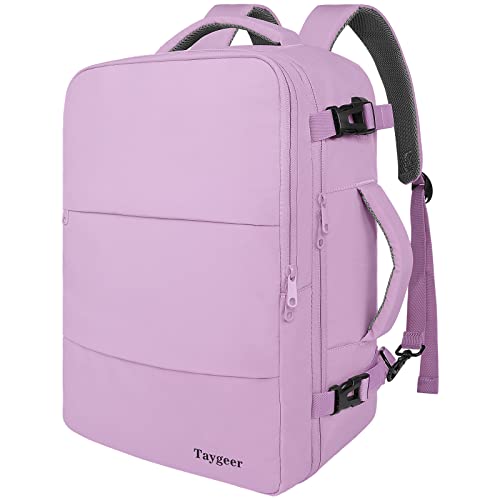 Large Backpack for Women Travel Bag, Luggage Backpack for College Women with 15.6inch Laptop Compartment & Shoe Pouch, Carryon Backpack for Airplane Business Hiking Travel Essentials, Orchid Purple