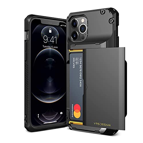 VRS DESIGN Damda Glide Pro Phone Case for iPhone 12/12 Pro, with [4 Cards] Premium Sturdy [Semi Auto] Credit Card Holder Slot Wallet for iPhone 12/12 Pro 6.1 inch(2020)