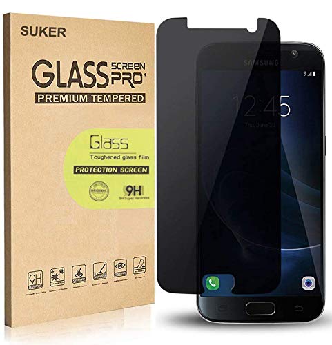 [2-Pack] for Galaxy S7 Privacy Anti-Spy Tempered Glass Screen Protector,SUKER[9H Hardness][Anti-Fingerprint][Scratch-Resistant] Tempered Glass Screen Protector for Samsung Galaxy S7 [Not for S7 Edge]