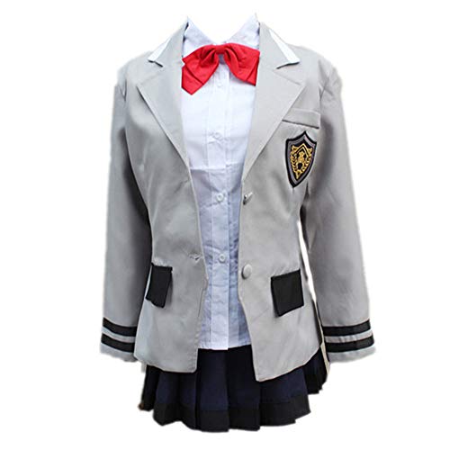 Gegexli Anime Tokyo Ghoul Cosplay Costumes Touka Kirishima School Uniforms Halloween Party (S) Grey